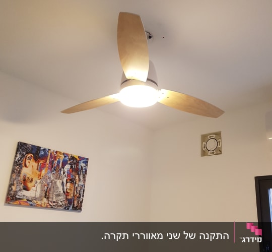 מאוורר תקרה עם תאורה דולקת